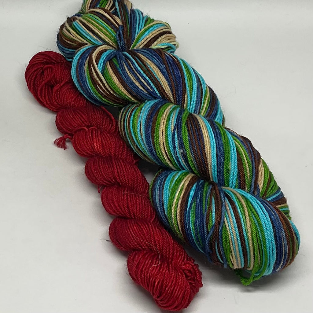 Mother Nature by Jim Warren Five Stripe Self Striping Yarn with Mini Skein