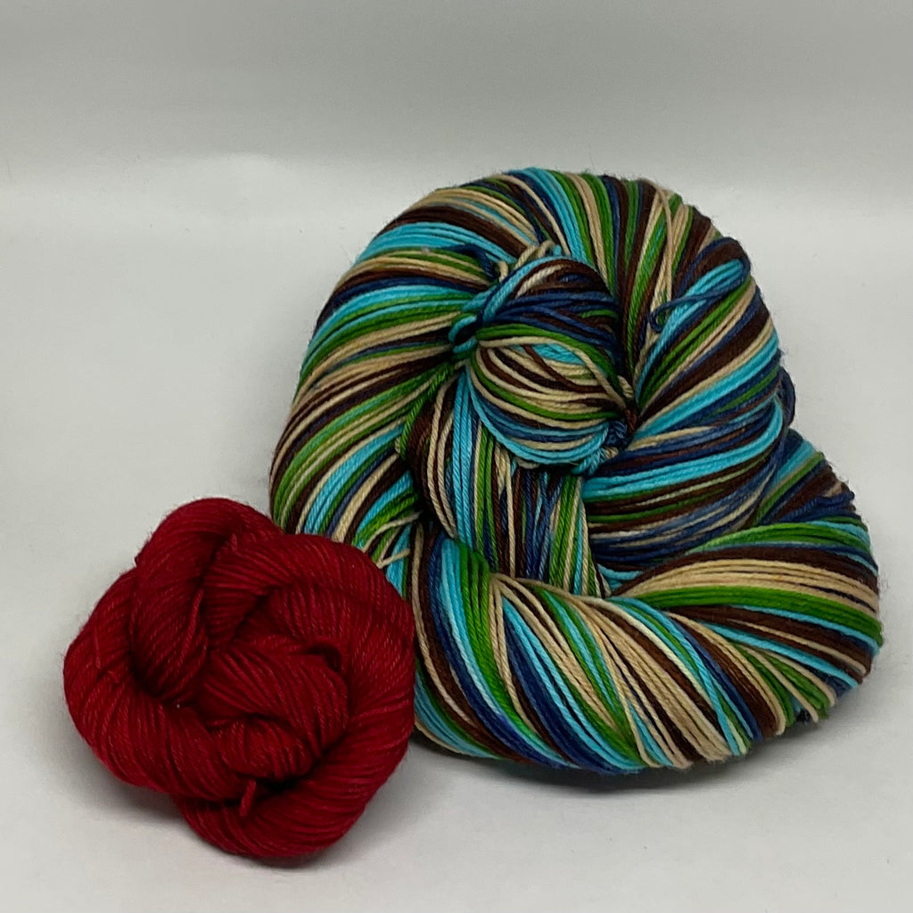 Mother Nature by Jim Warren Five Stripe Self Striping Yarn with Mini Skein