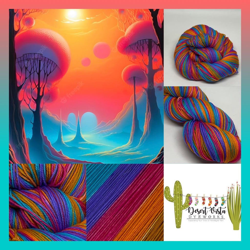 Futuristic Space Forest Five Stripe Self Striping Yarn