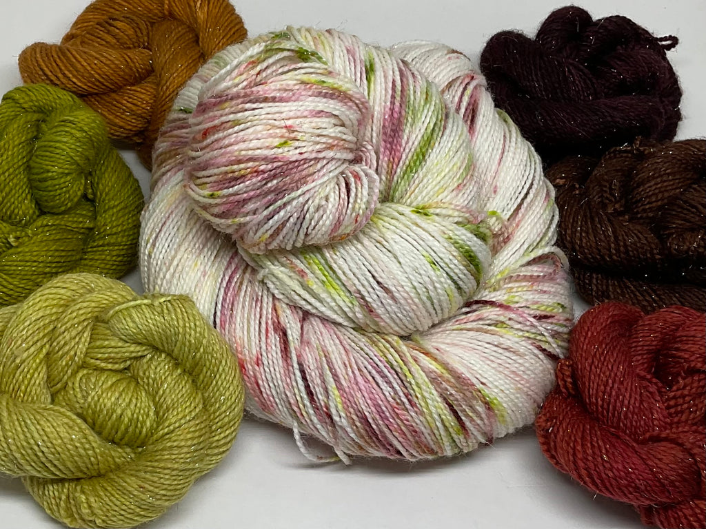 Fall-Le-Lujah Mini Skeins  and Full Skein Speckled Variegated Yarn Set