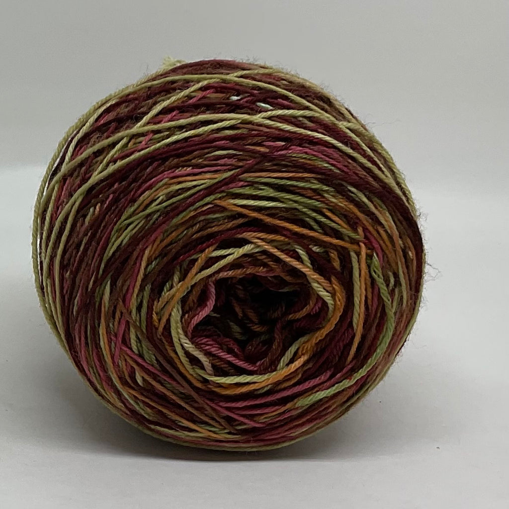 Fall-Le-Lujah Six Stripe Self Striping Yarn with Speckled Mini Skein