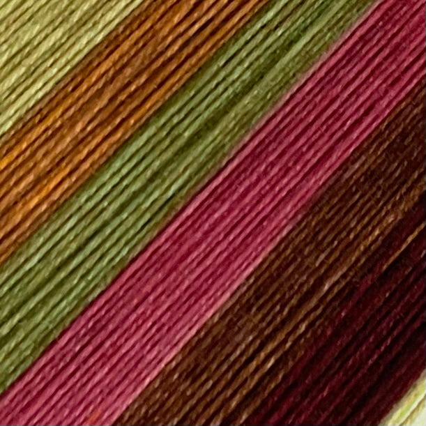 Fall-Le-Lujah Six Stripe Self Striping Yarn with Speckled Mini Skein