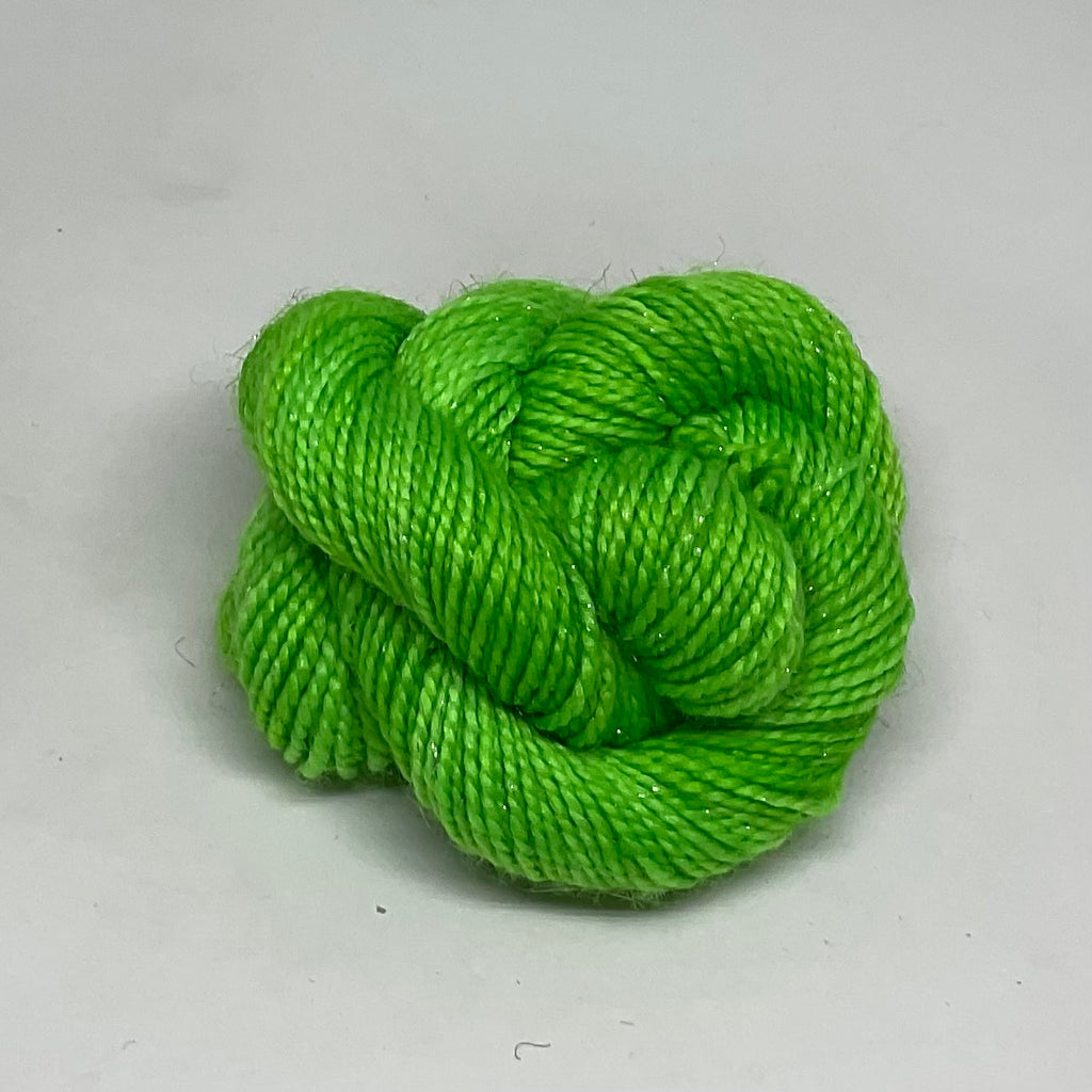 Single Lime Mini Skein for Toes and Heels Approx. 92 yards