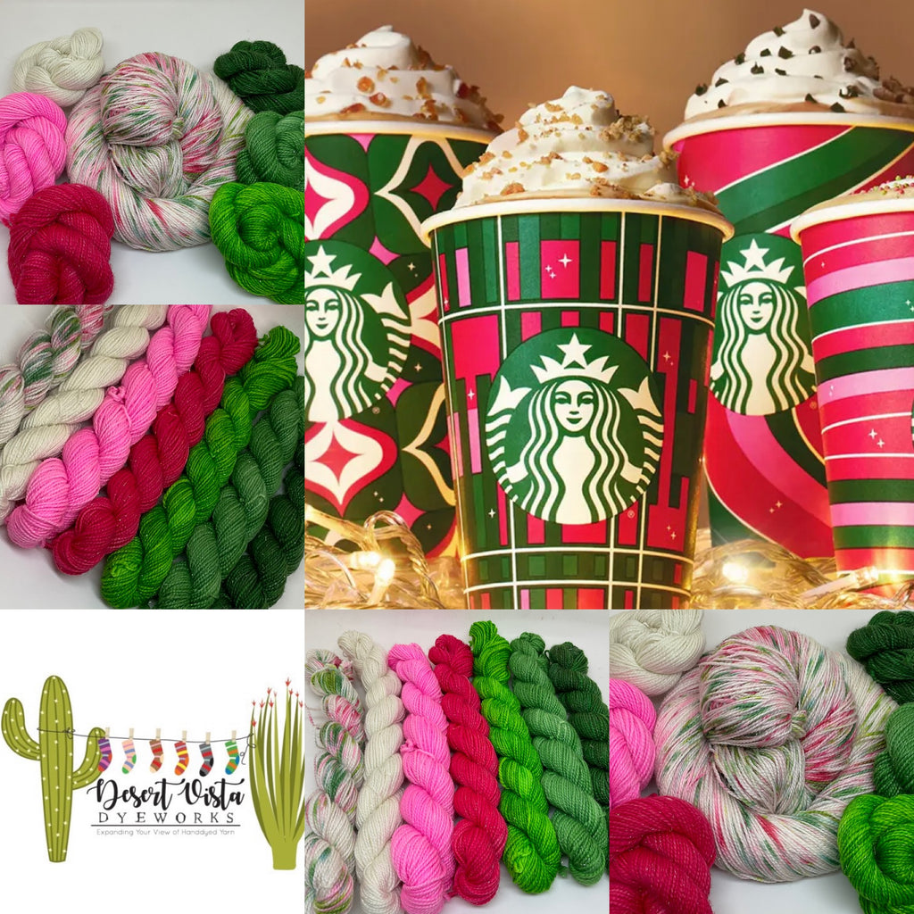 2023 Holiday Cups Speckled Variegated Full Skein and  Six Mini Skeins Yarn Set