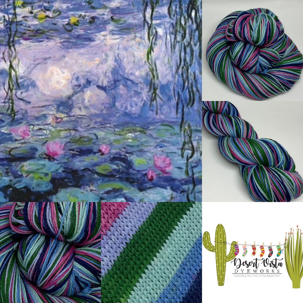Monet, Nypheas Waterlilies Six Stripe Self Striping Yarn