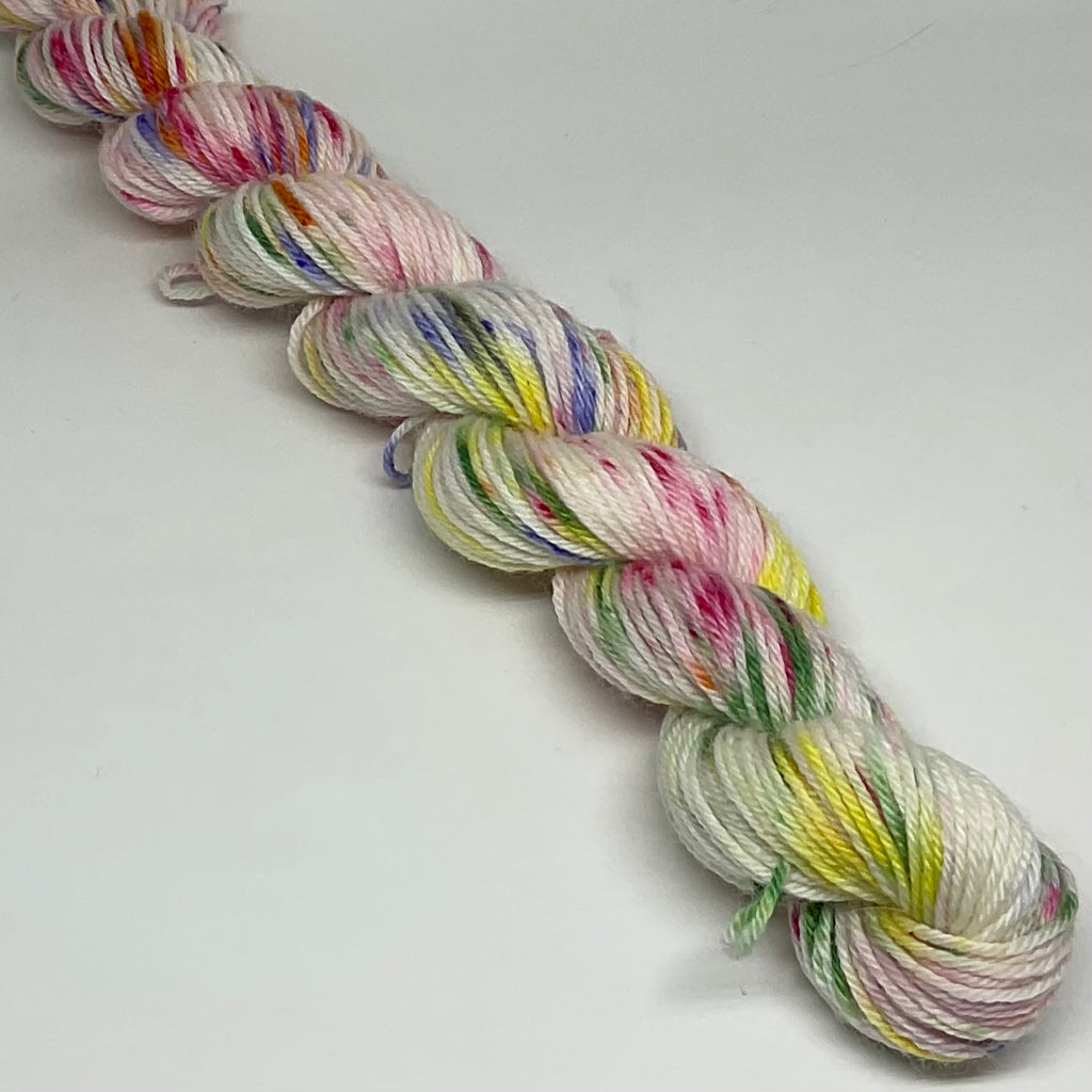 Single Conversation Hearts Speckled Mini Skein for Toes and Heels Approx. 92 yards
