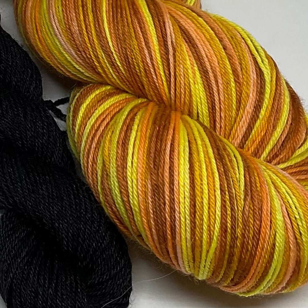 Caged Bird Sing Stripe Self Striping Yarn with Coordinating Mini Skein