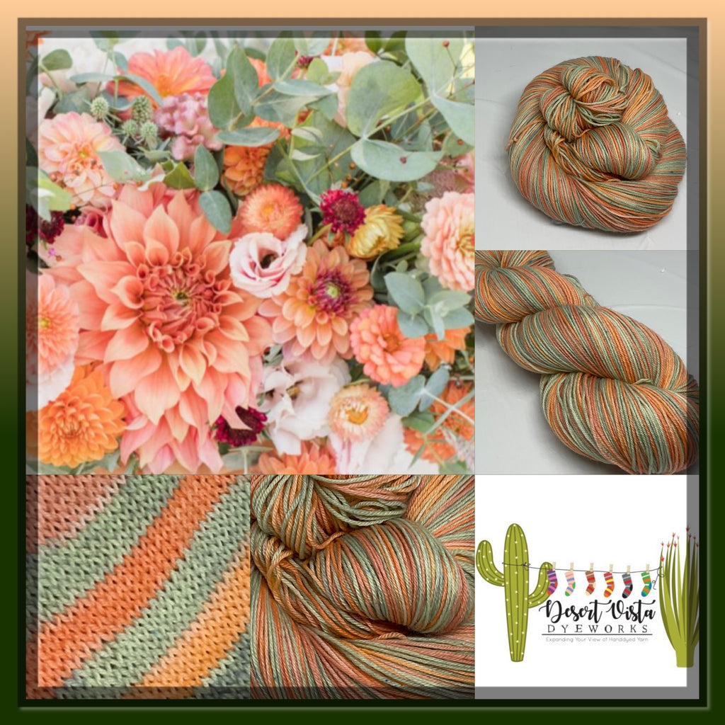 Coral  Flowers Six Stripe Self Striping Yarn