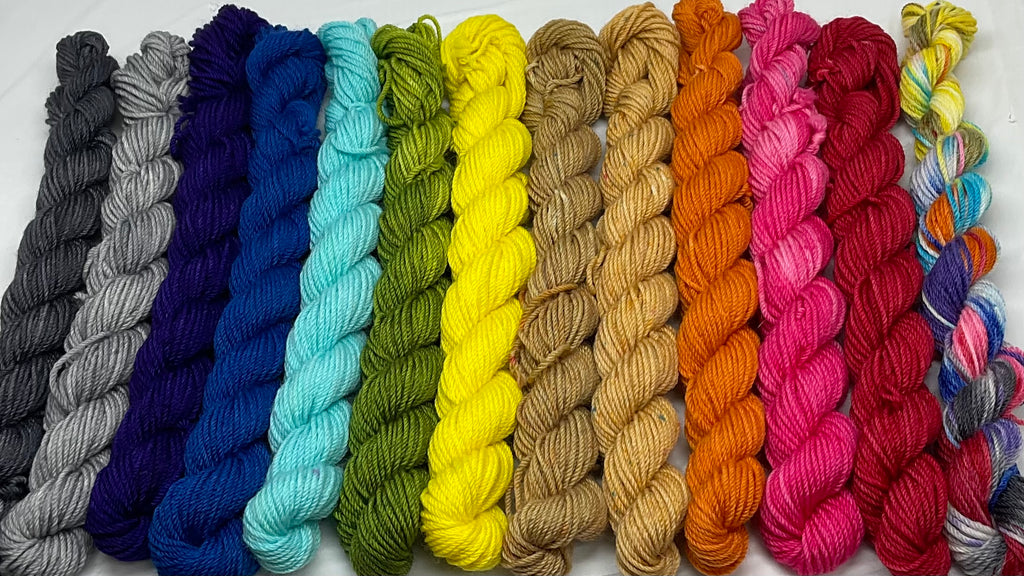 Rainbow Pantsuits Thirteen Mini Skeins Yarn Set