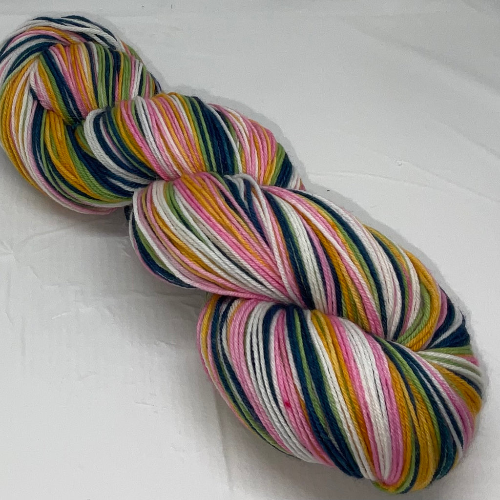 13th Anniversary Flower: Chrysanthemum Five Stripe Self Striping Yarn