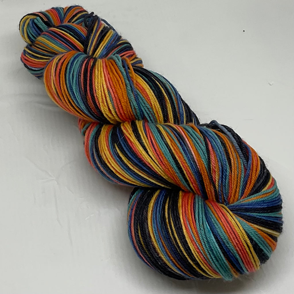 Black Cake Six Stripe Self Striping Yarn