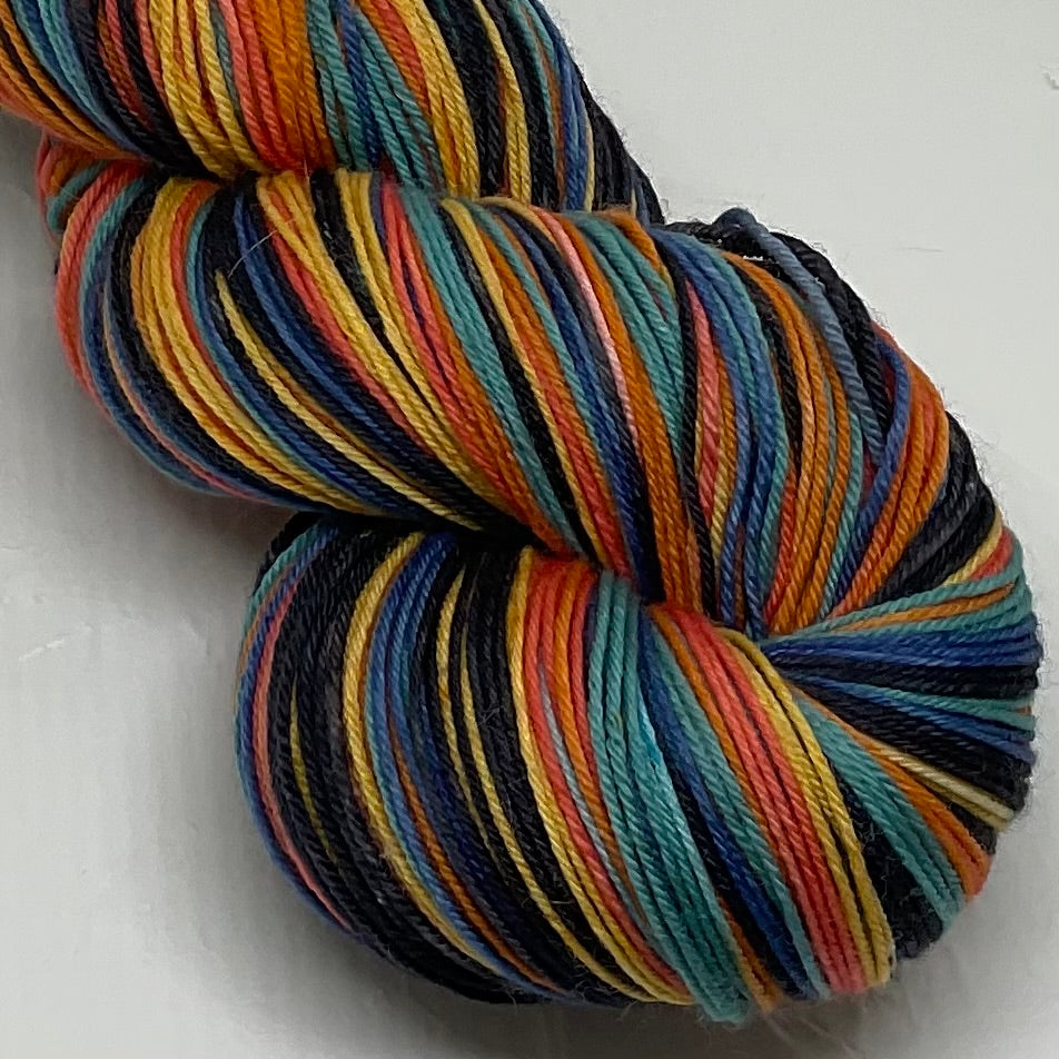 Black Cake Six Stripe Self Striping Yarn