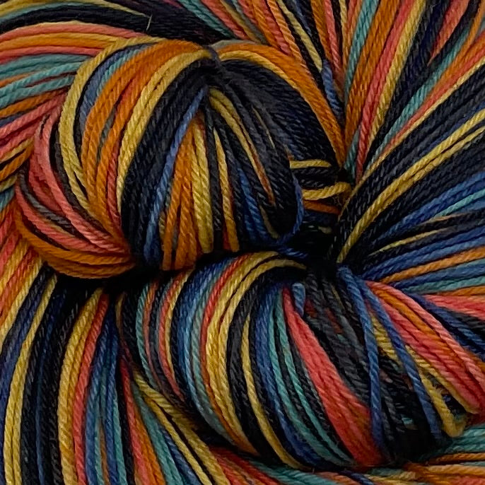 Black Cake Six Stripe Self Striping Yarn