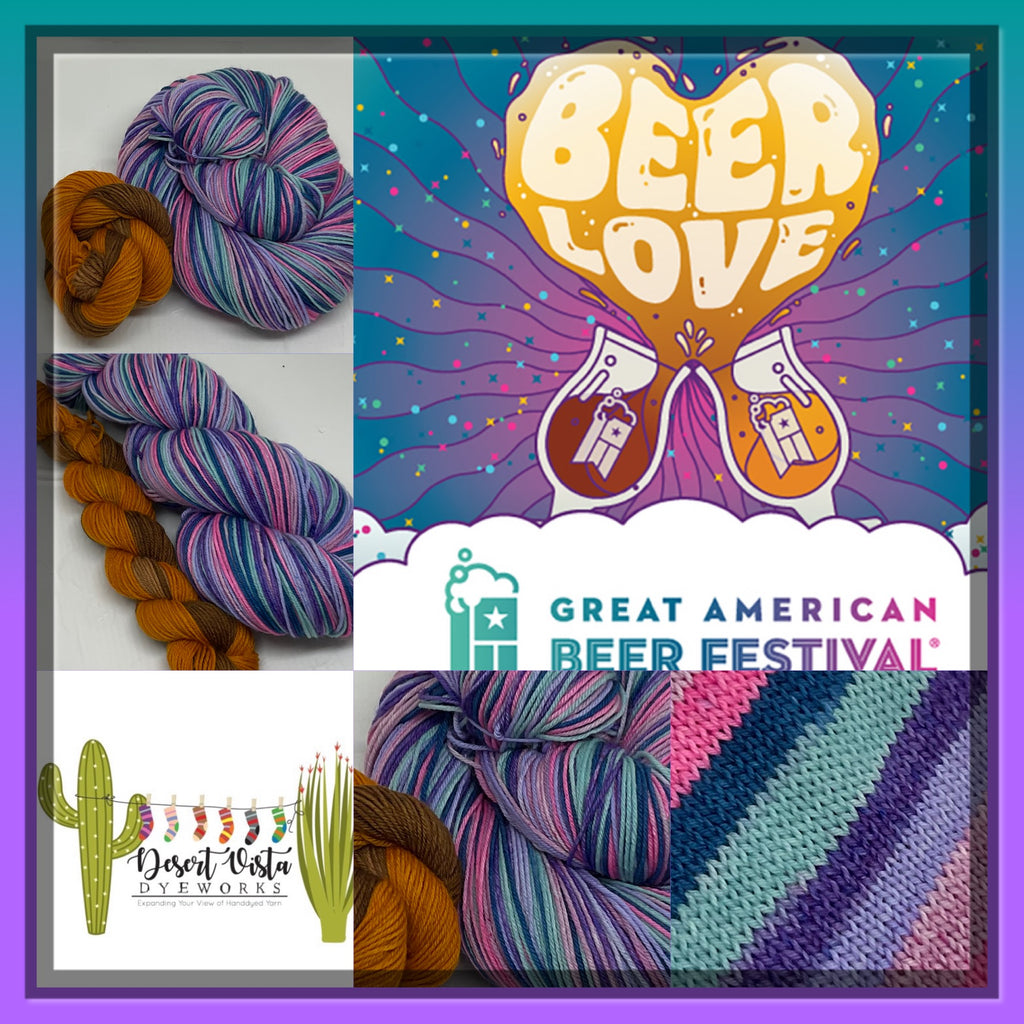 Beer Love Six Stripe Self Striping Yarn with Coordinating Mini Skein