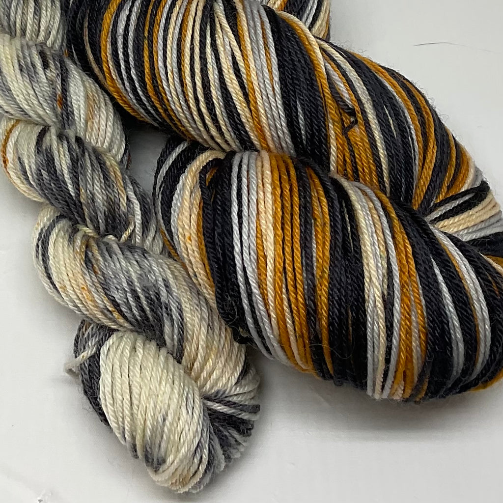 Holiday Baking Five Stripe Self Striping Yarn with Coordinating Speckled Mini Skein