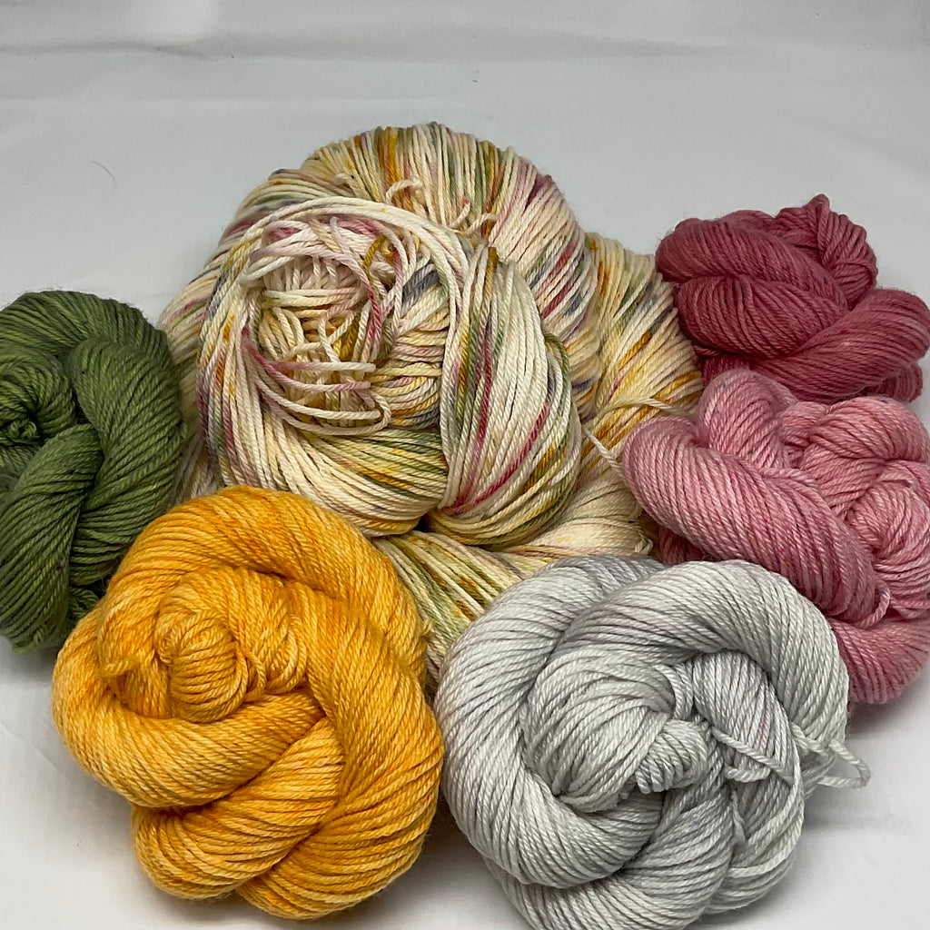 Holiday Elegance Speckled Variegated Full Skein and Five Mini Skeins Yarn Set