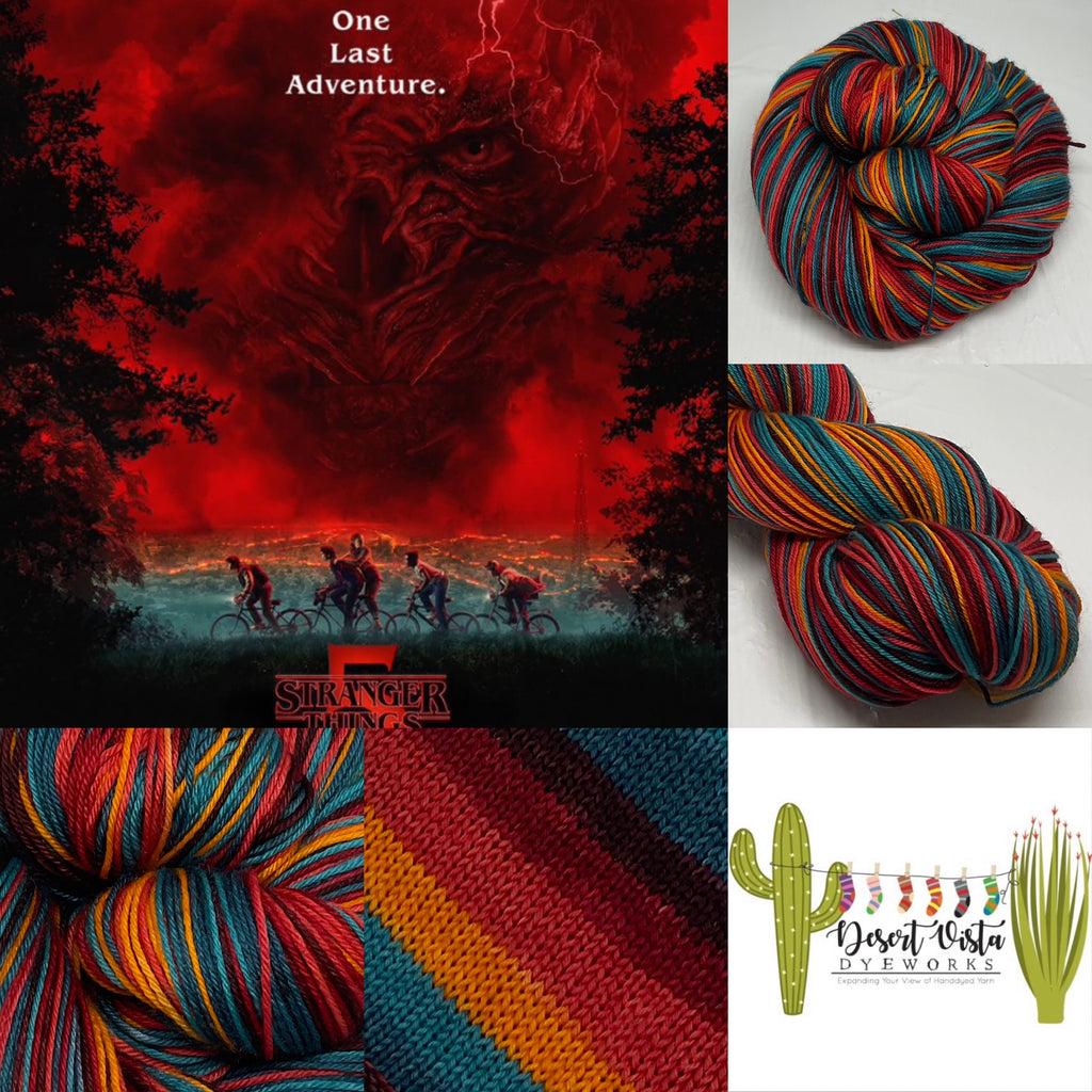Stranger Things 5 Inspired Six Stripe Self Striping Yarn