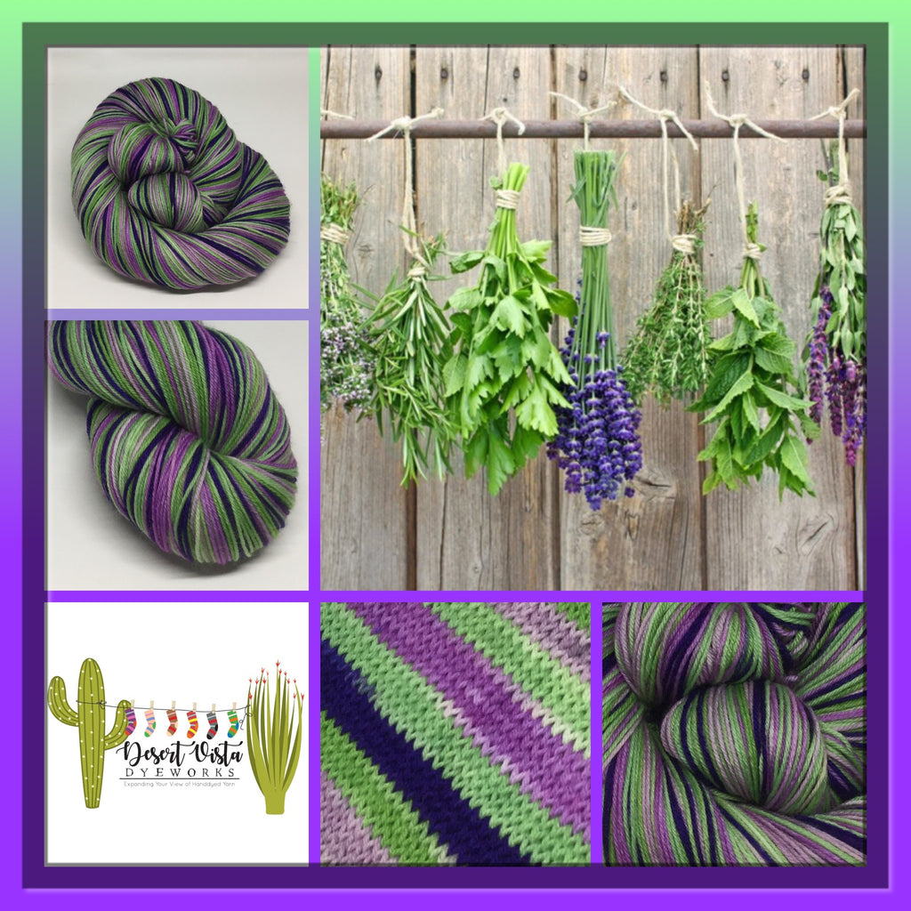 More Herbs, Less Salt Day Six Stripe Self Striping Yarn