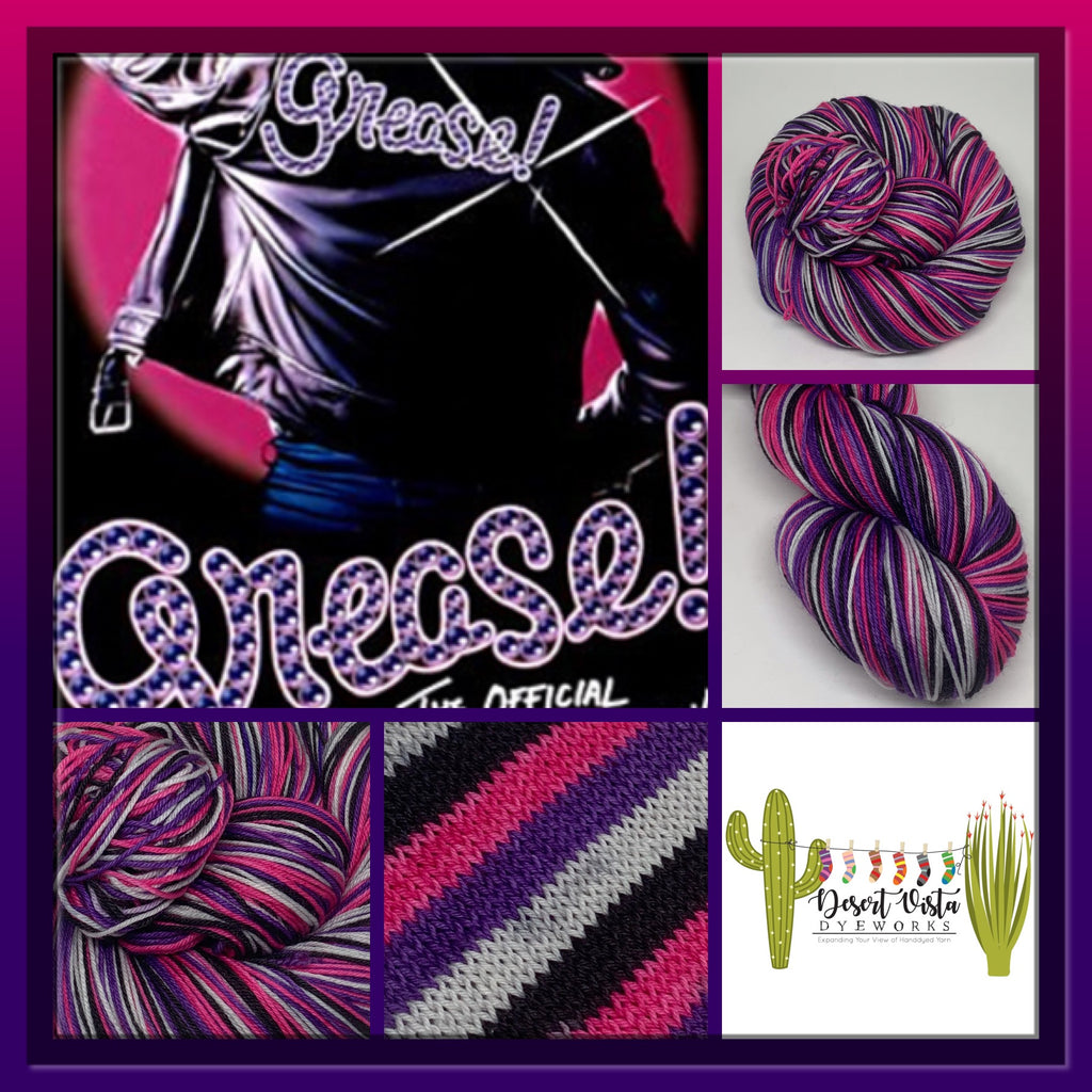 Grease! Four Stripe Self Striping Sock Yarn