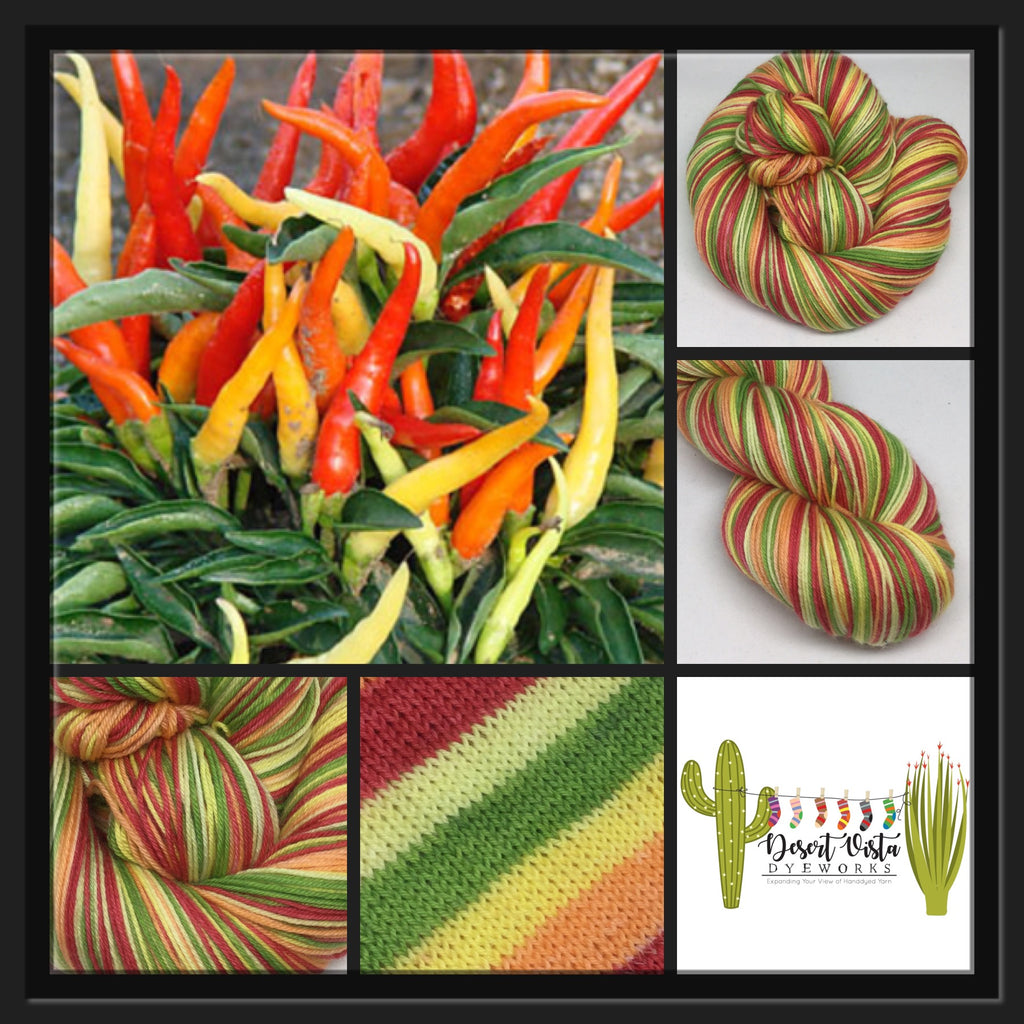 Pick Some Peppers Five Stripe Self Striping Yarn