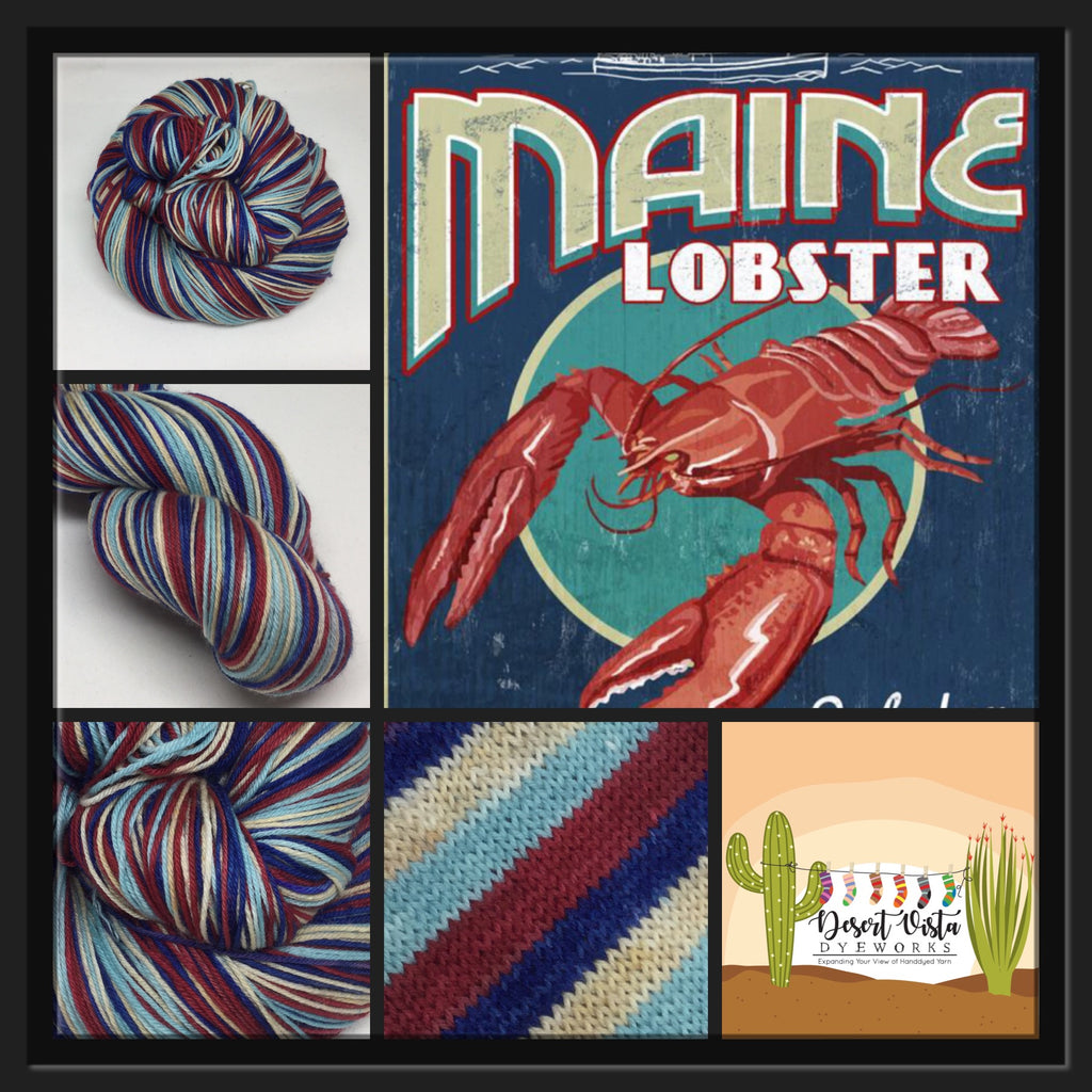 Maine Lobster Four Stripe Self Striping Yarn