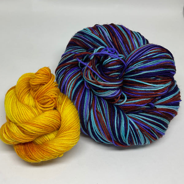 Kingdom of Hearts Six Stripe Self Striping Yarn with Mini Skein for Heels and Toes