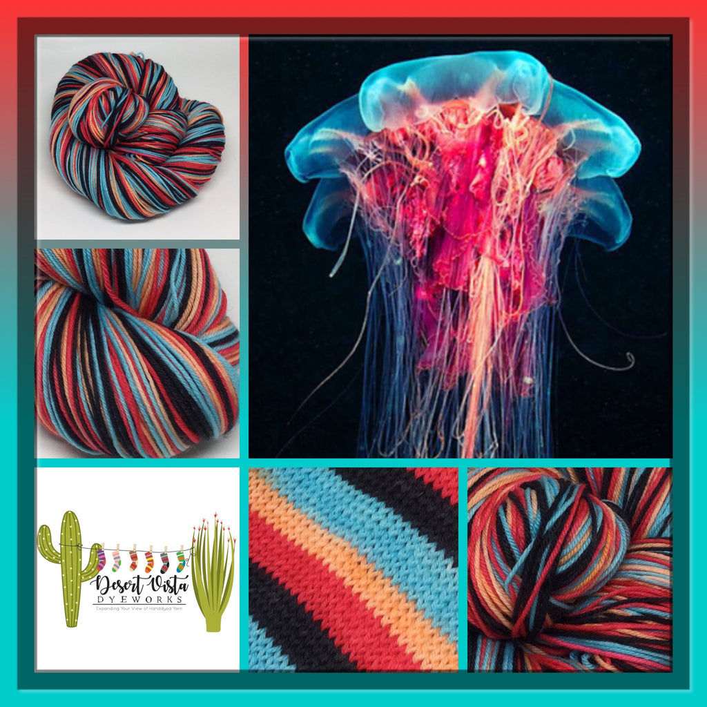 Jellyfish Four Stripe Self Striping Yarn