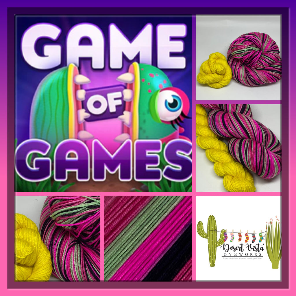 Game of Games Four Stripe Self Striping Yarn with Mini Skein for Toes and Heels