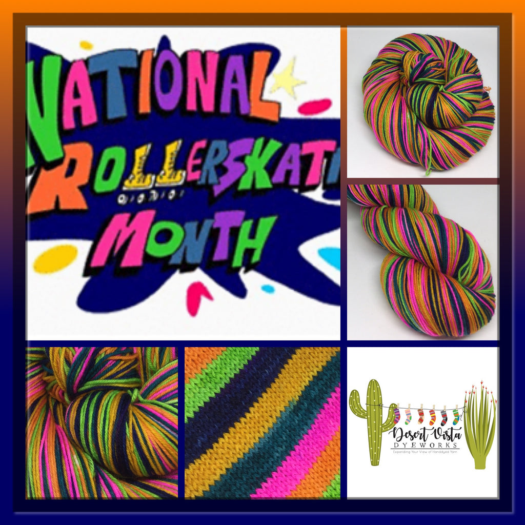 National Rollerskating Month Six Stripe Self Striping Yarn