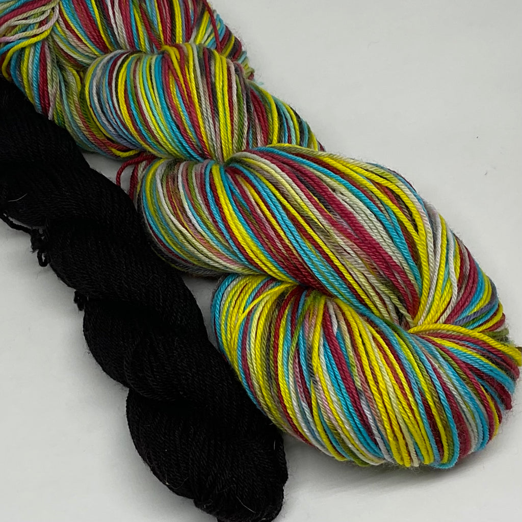 Friends Eight Stripe Self Striping Yarn with Heel and Toe Mini Skein