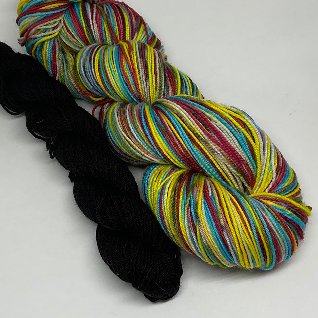 Friends Eight Stripe Self Striping Yarn with Heel and Toe Mini Skein