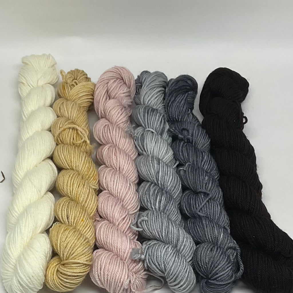 Neutrals Mini Skein Set for Toes and Heels Approx. 552 yards