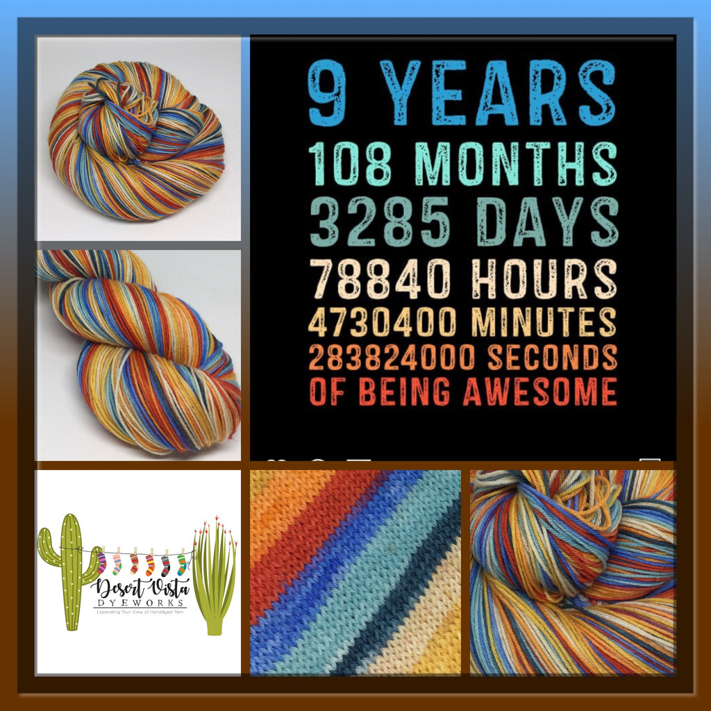 9 Years 108 Months Seven Stripe Self Striping Yarn