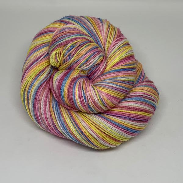 Rose Colored Highway Six Stripe Self Striping Yarn