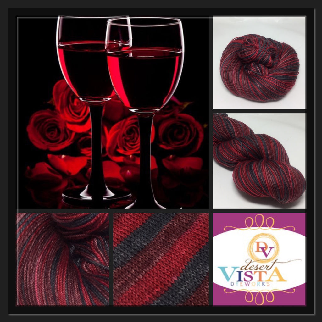 Wine & Roses Three Stripe Self Striping Yarn