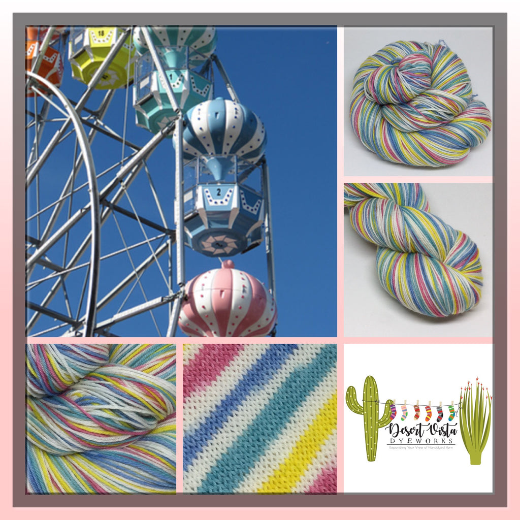 National Ferris Wheel Day Eight Stripe Self Striping Sock Yarn