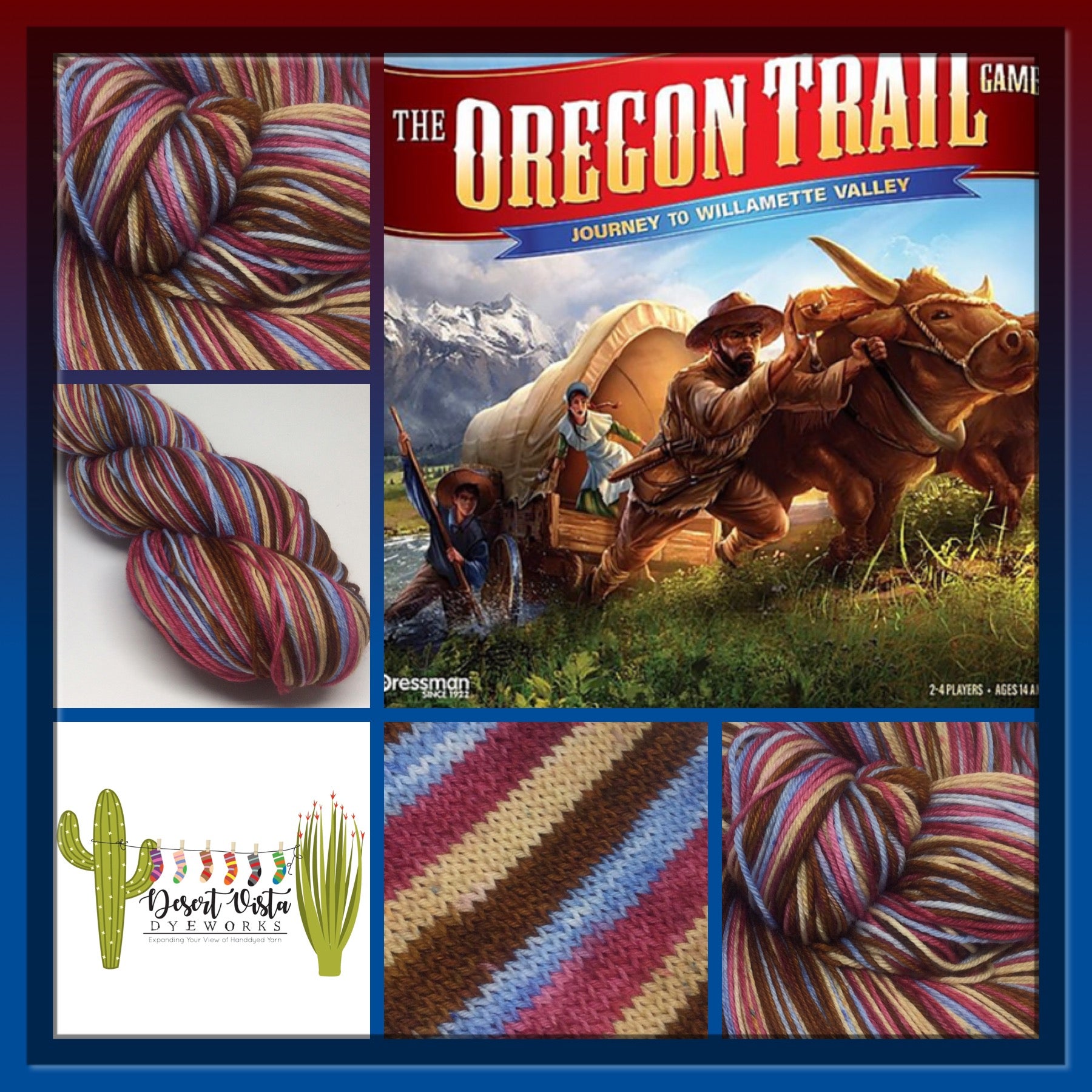 Oregon Trail Four Stripe Self Striping Yarn - Desert Vista Dyeworks