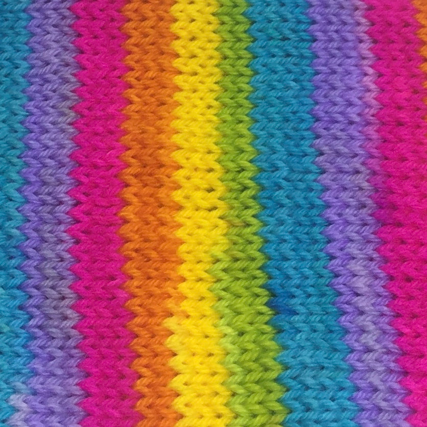 Summer Rainbow Six Stripe Self Striping Yarn