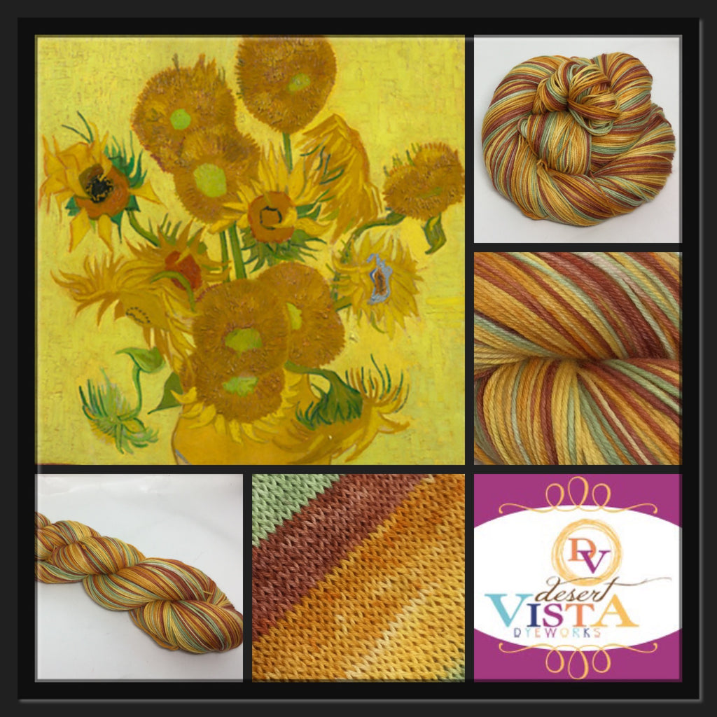 Van Gogh's Sunflowers Five Stripe Self Striping Yarn