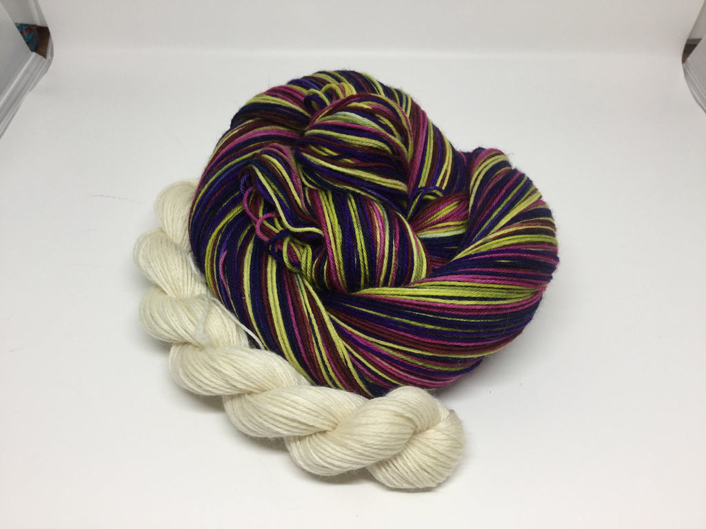 C'Mon Get Happy Six Stripe Self Striping Yarn with Mini Skein