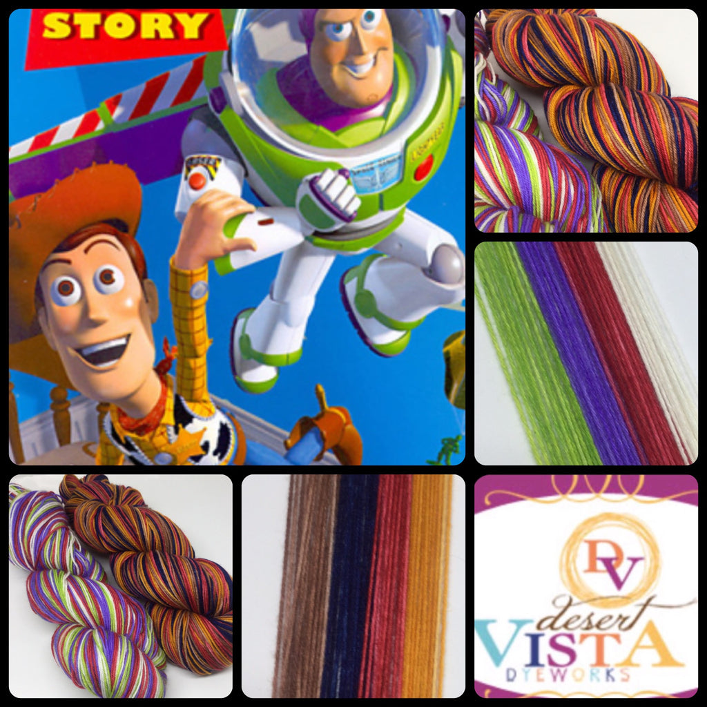 Woody and Buzz Half Skeins Four Stripe Self Striping Yarn