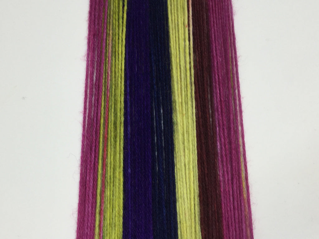 C'Mon Get Happy Six Stripe Self Striping Yarn with Mini Skein