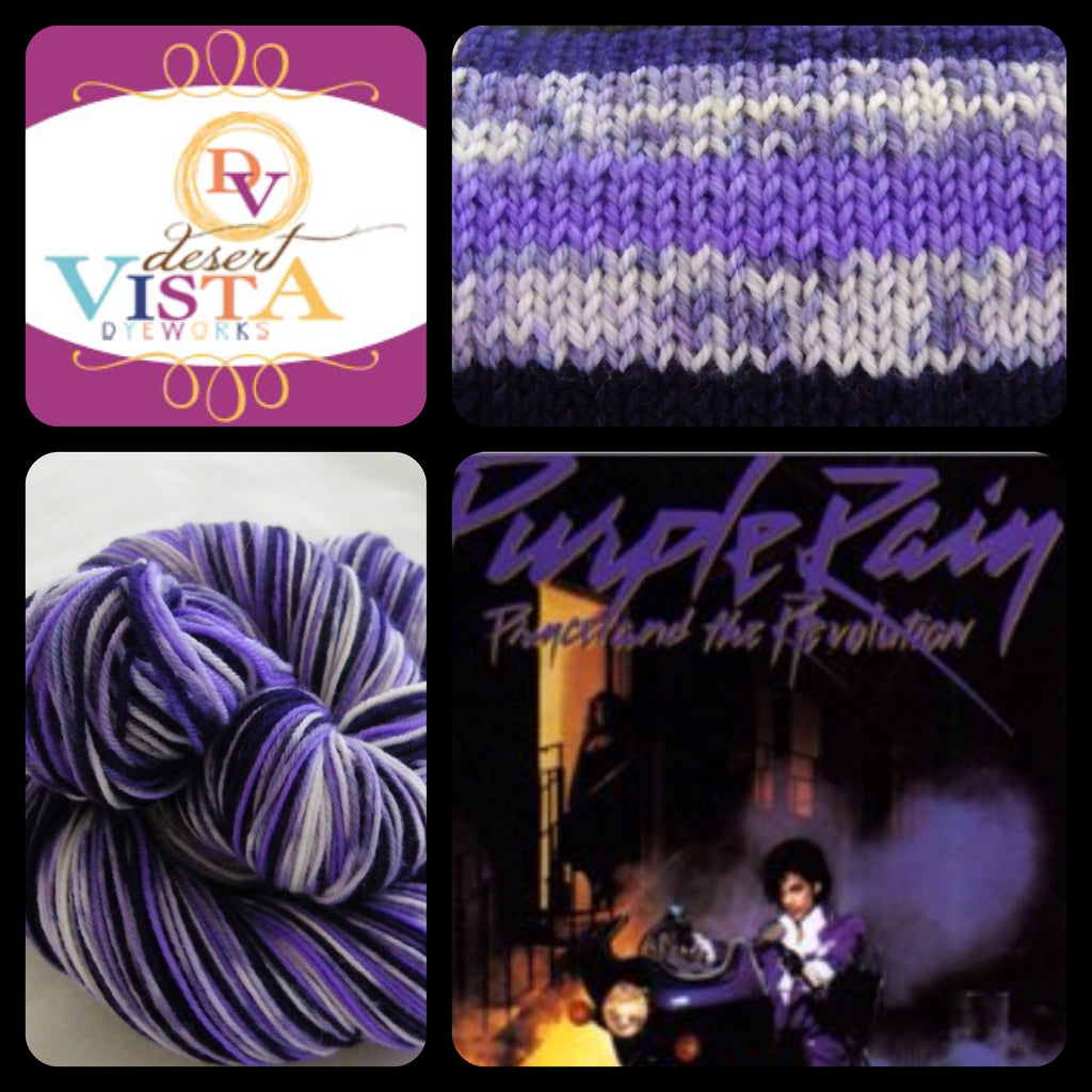 Purple Rain Inspired Six Stripe Self Striping Yarn