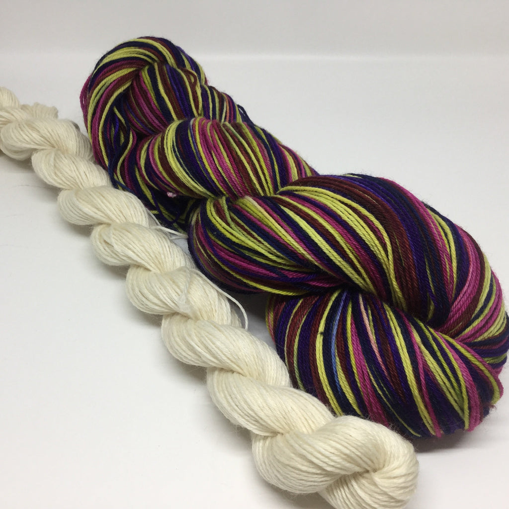 C'Mon Get Happy Six Stripe Self Striping Yarn with Mini Skein