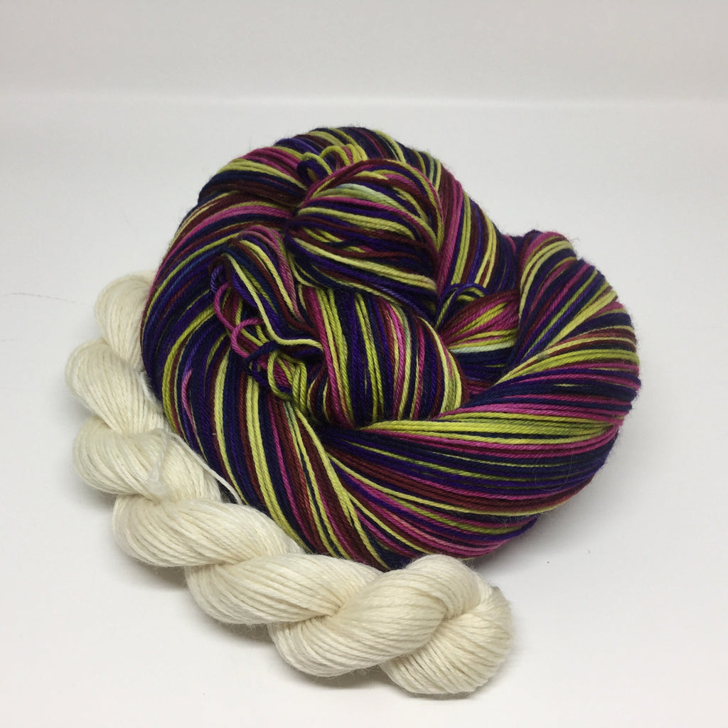 C'Mon Get Happy Six Stripe Self Striping Yarn with Mini Skein