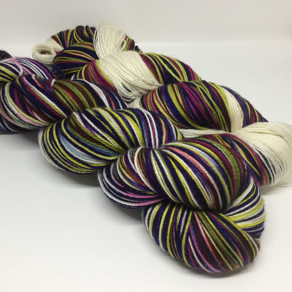 C'Mon Get Happy Six Stripe Self Striping Yarn with Mini Skein
